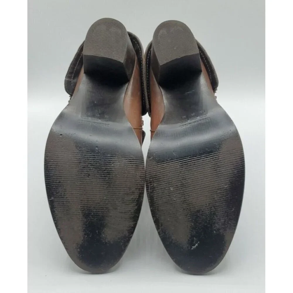 Aquelino Masiero Brazil Brown Ankle Boot Fold Over Inside Outside Zip Size 42
